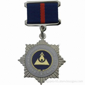 Medal with Soft Enamel Colors Filled, OEM Orders Accepted
